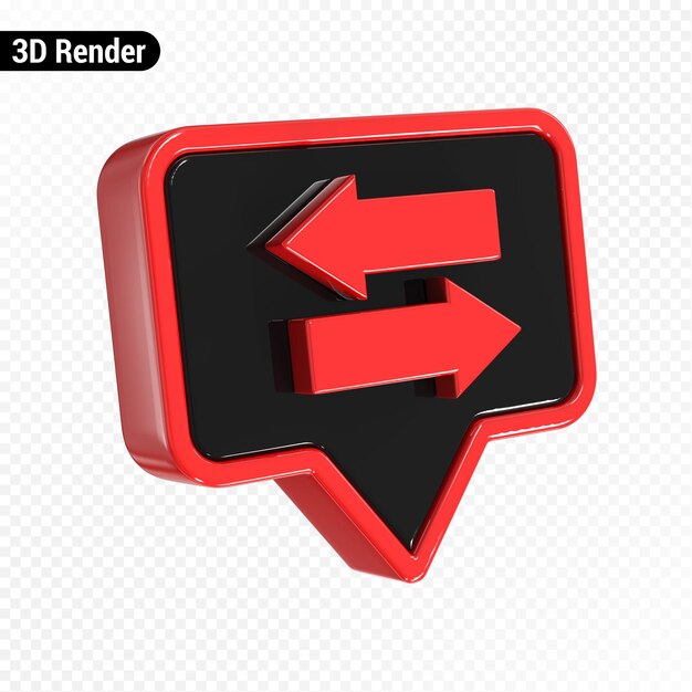 PSD icône de flèche dans le rendu 3d