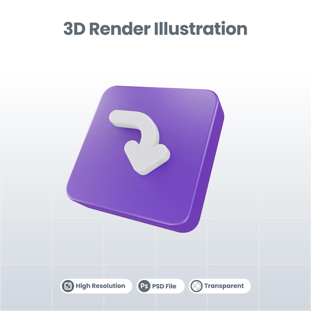 icône de flèche d'illustration 3d en haut à droite
