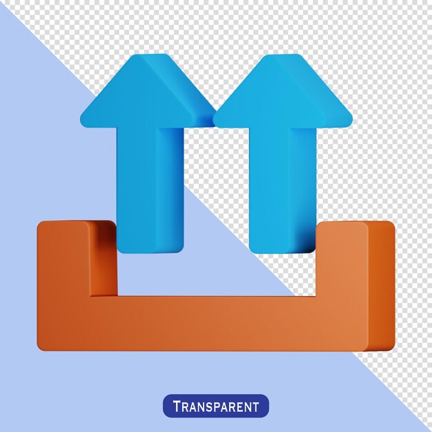 PSD icône de flèche de téléchargement dans un style 3 d