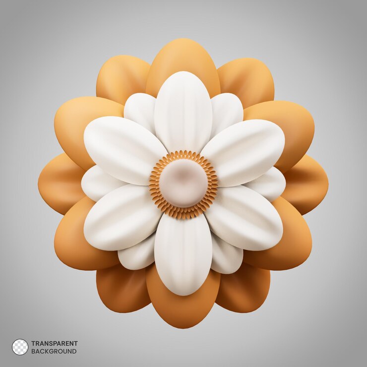 PSD icône de fleur de papier illustration de rendu 3d