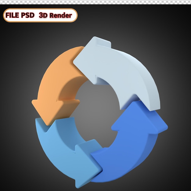 PSD icône de flux 3d