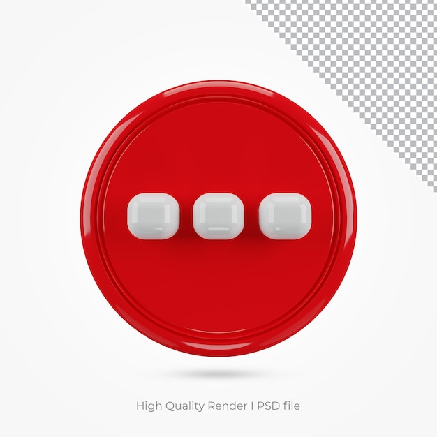 PSD icône de frappe pour le rendu 3d rouge de composition