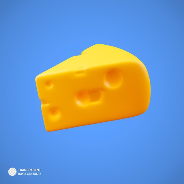 Icône de fromage délicieux isolé illustration de rendu 3d