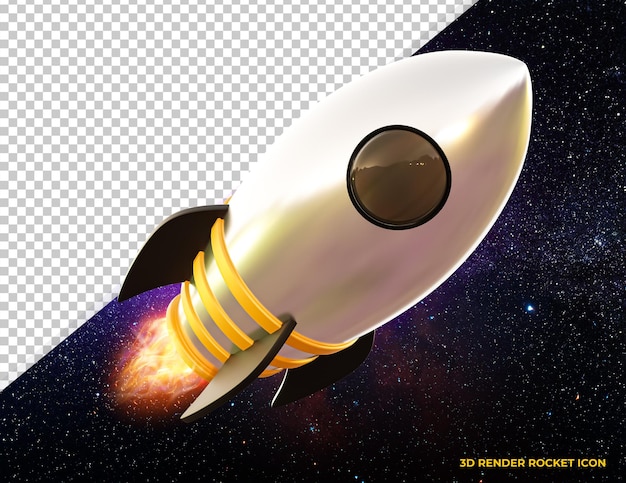 Icône de fusée 3d réaliste