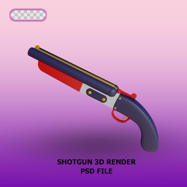 PSD icône de fusil de chasse de rendu 3d