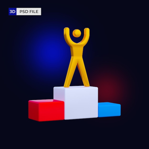 PSD icône de gagnant du podium 3d isolé