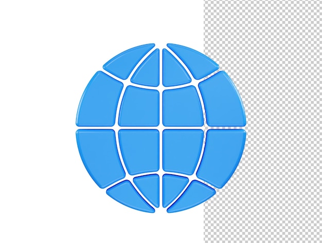 PSD icône globe rendu 3d illustration vectorielle