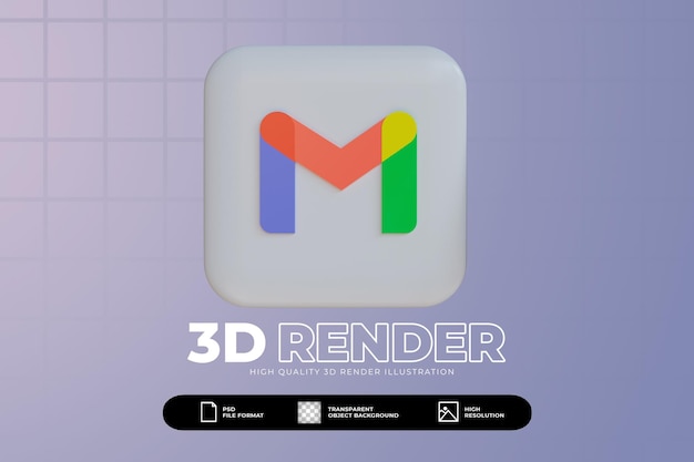 Icône Gmail De Rendu 3d