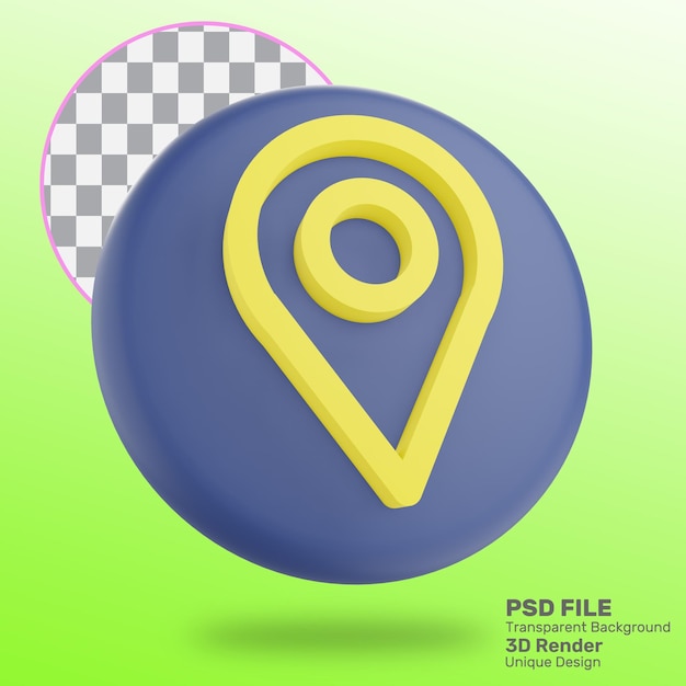 icône gps de rendu 3d psd premium