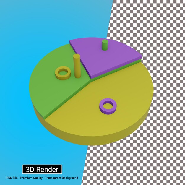icône de graphique à secteurs 3d