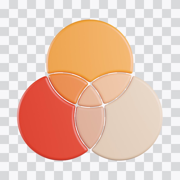 PSD icône de graphique de venn 3d