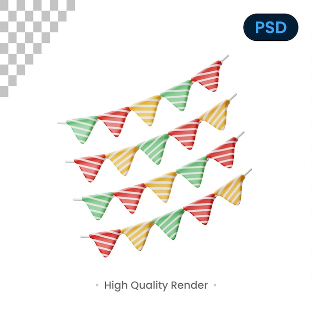 PSD icône de guirlande 3d psd premium