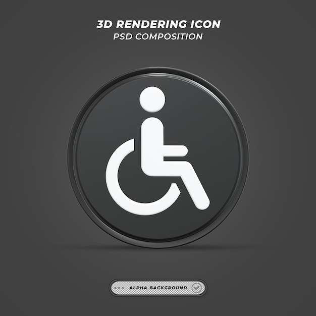 PSD icône de handicap dans le rendu 3d