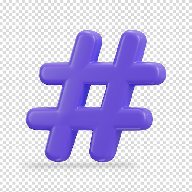 PSD icône de hashtag en 3d