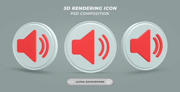 PSD icône de haut-parleur dans le rendu 3d