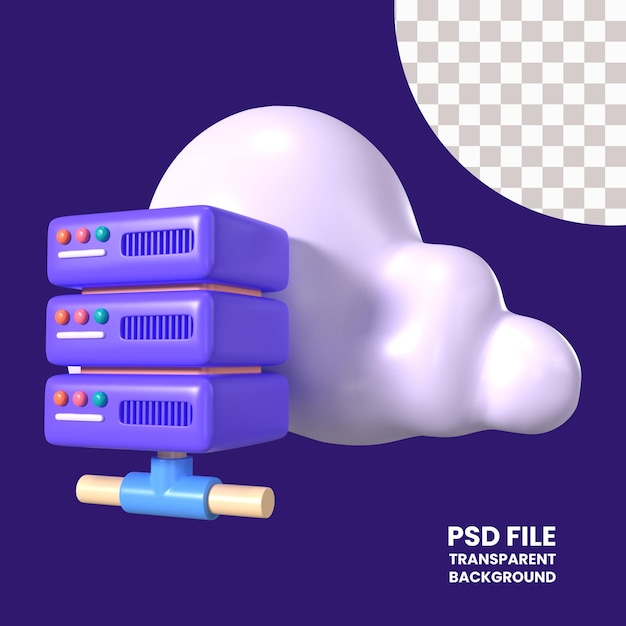 Icône d'hébergement d'une illustration 3D