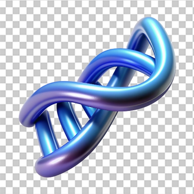 Icône d'hélice d'ADN 3D brillante avec des courbes lisses et des couleurs vives sur fond blanc