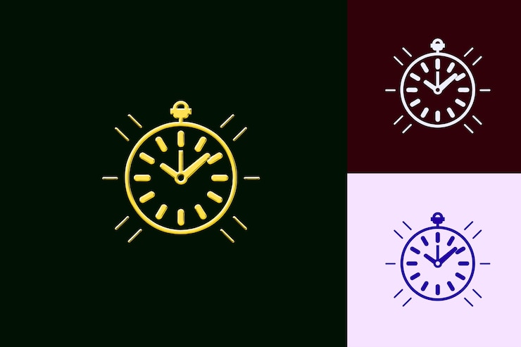PSD icône d'histoire avec un petit contour d'horloge et quelques lignes une conception d'icône minimaliste abstraitesr