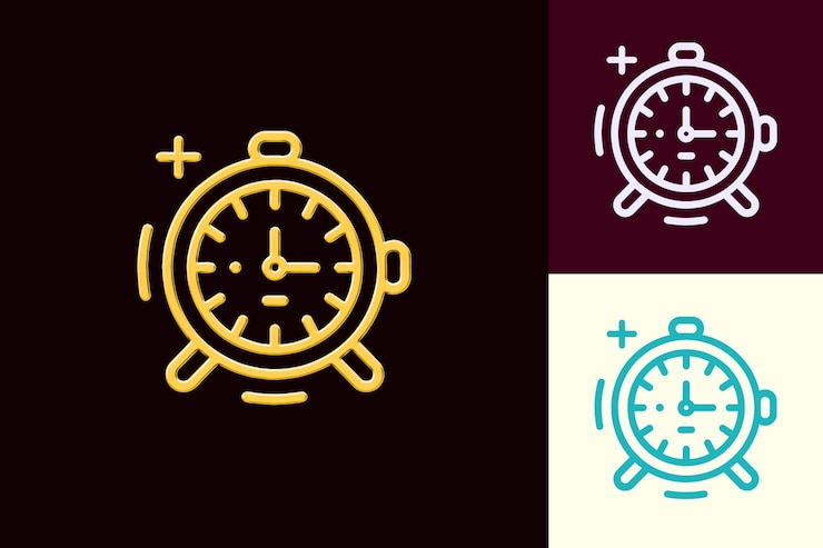 PSD icône d'histoire avec un petit contour d'horloge et quelques lignes une conception d'icône minimaliste abstraitesr