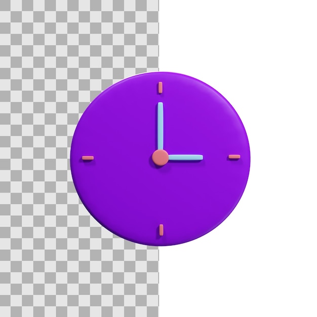 Icône d'horloge simple 3D