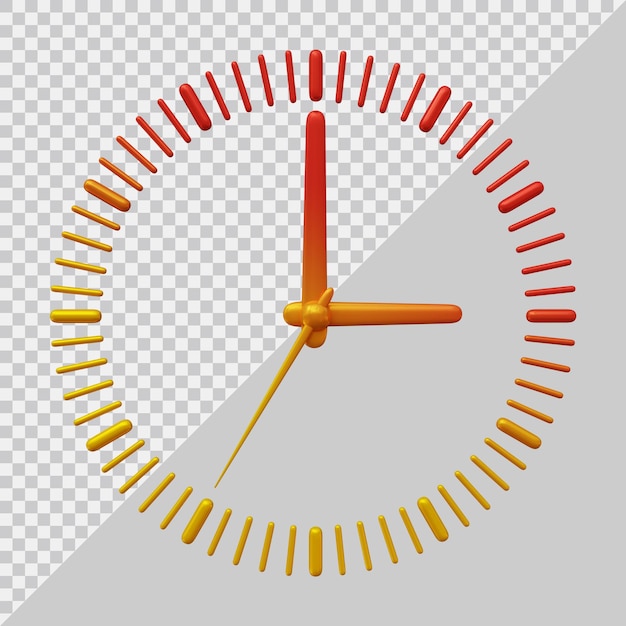 PSD icône de l'horloge avec un style moderne 3d