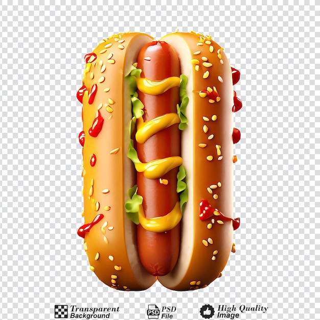 PSD icône de hot-dog 3d isolée sur un fond transparent