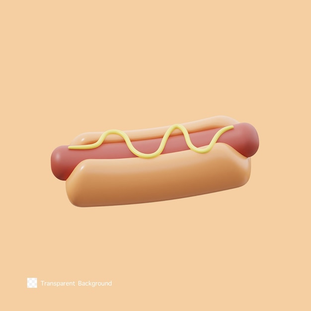 Icône De Hot-dog Illustration De Rendu 3d