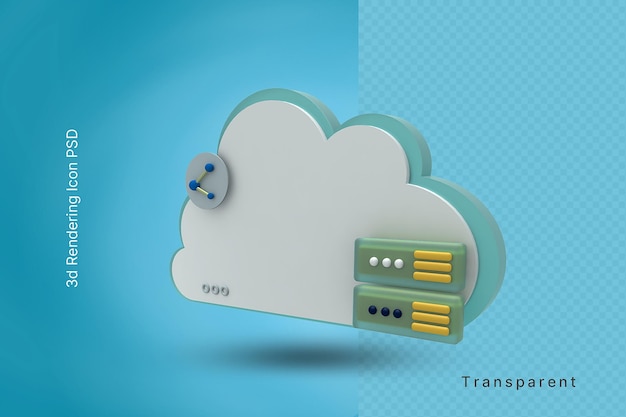 icône d'humeur de partage de serveur cloud 3d