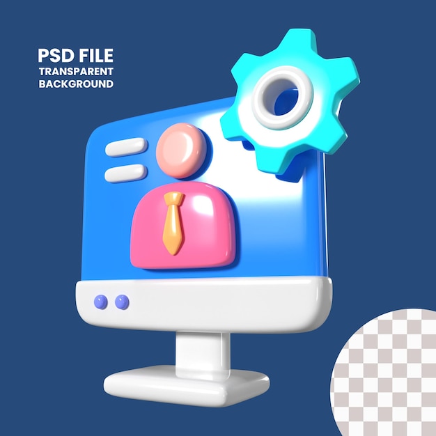 PSD icône d' illustration 3d d' administrateur