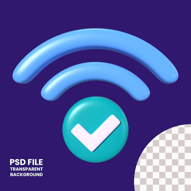PSD icône d'illustration 3d connectée au wifi