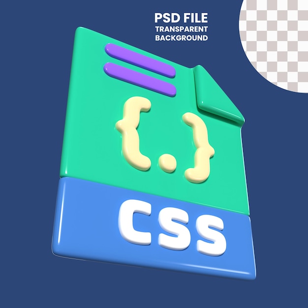 Icône d'illustration 3D du fichier CSS