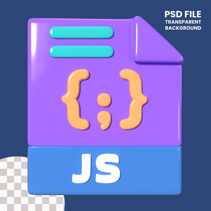 PSD icône d'illustration 3d du fichier javascript
