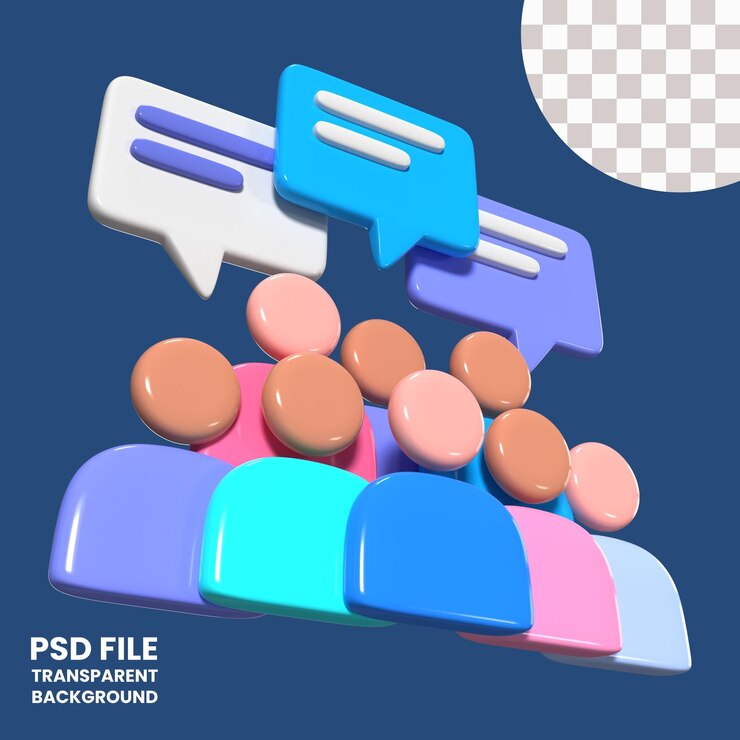 PSD icône d'illustration 3d du forum