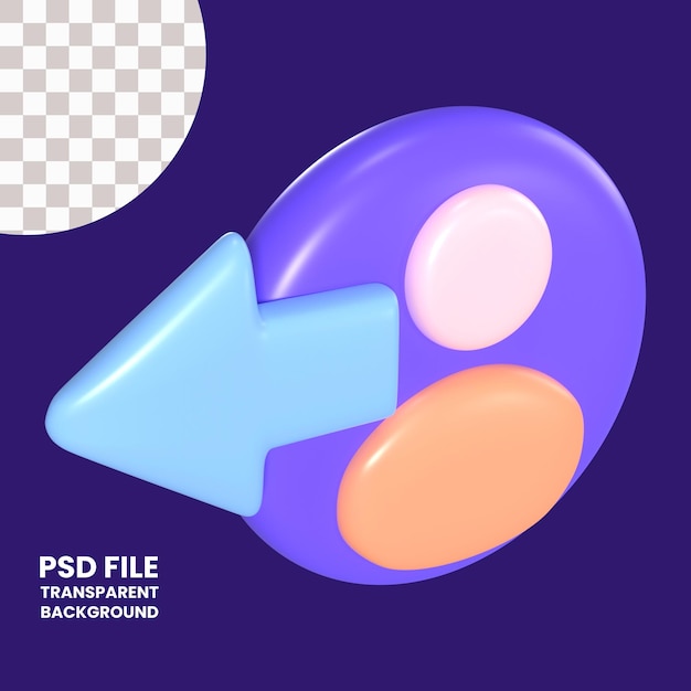 PSD icône d'illustration 3d du logo