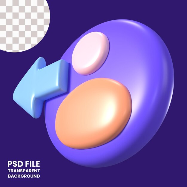 PSD icône d'illustration 3d du logo