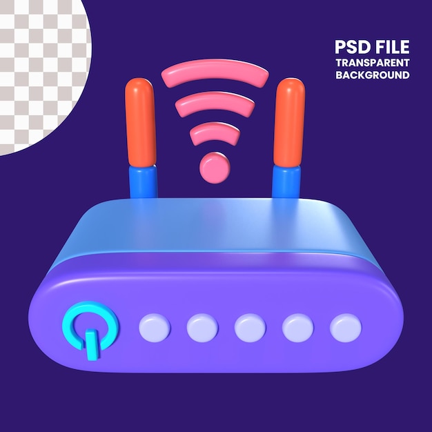 PSD icône d'illustration 3d du routeur