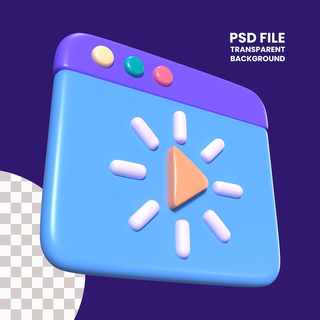 PSD icône d'illustration 3d du tampon vidéo