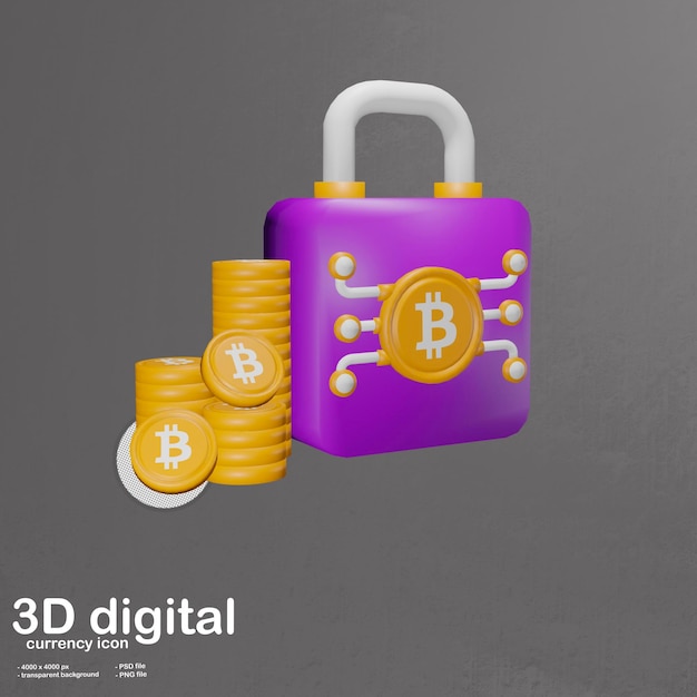 Icône D'illustration 3d De L'échange Pour L'achat De Crypto-monnaie