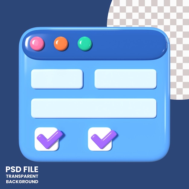 PSD icône d'illustration 3d eform