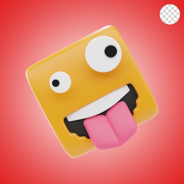 l'icône et l'illustration 3D de l'émoji du visage de Zany