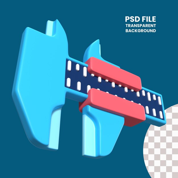 PSD icône d'illustration 3d des étriers vernier