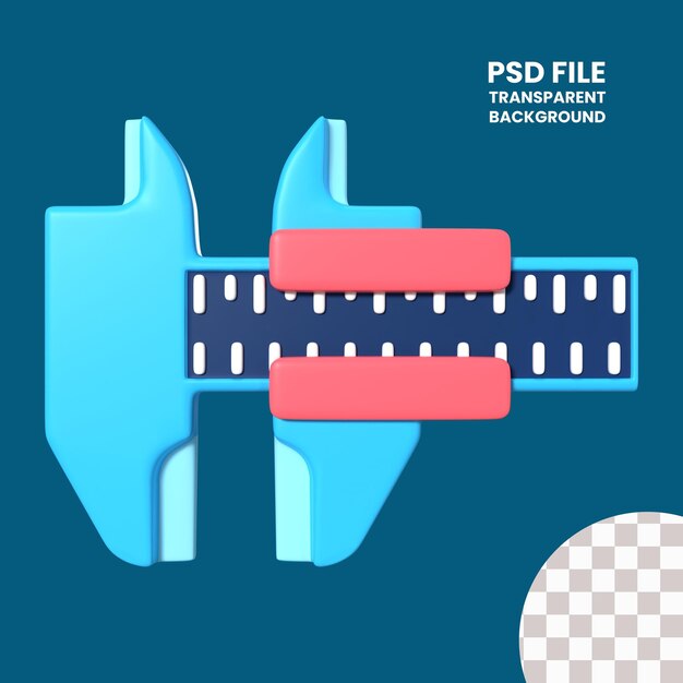 PSD icône d'illustration 3d des étriers vernier