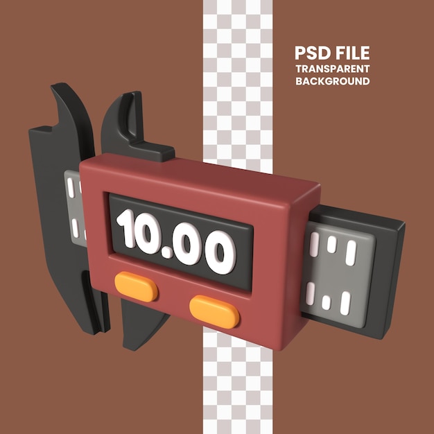 PSD icône d'illustration 3d des étriers vernier