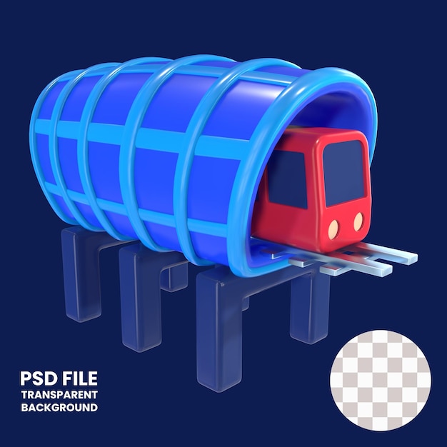 Icône d'illustration 3D de la gare du LRT