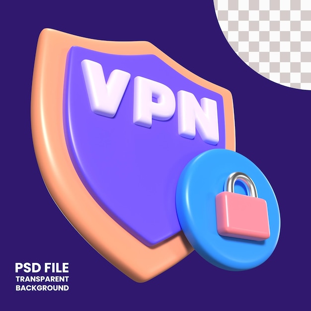 Icône d'illustration 3D VPN