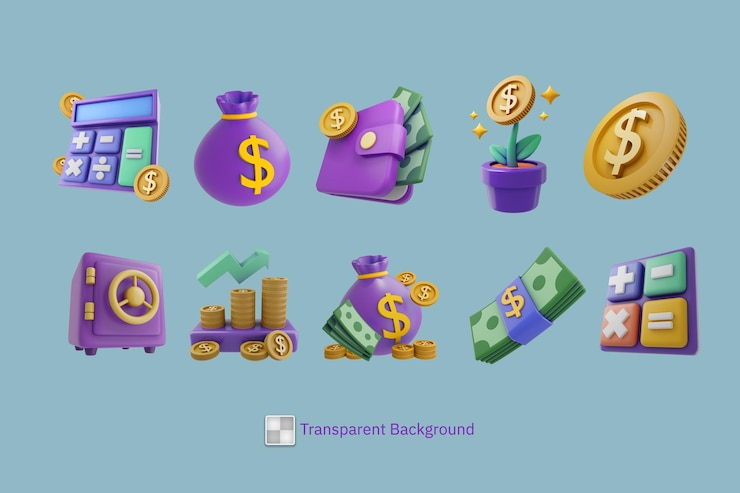 PSD l'icône de l'illustration financière psd 3d.
