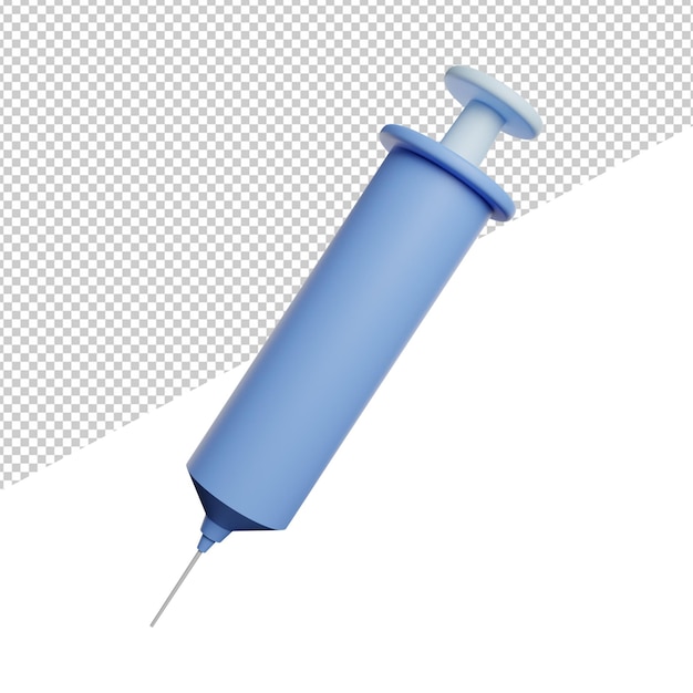 Icône D'illustration De Rendu 3d De Vue De Face D'outils De Pharmacie De Seringue Avec Le Fond Transparent