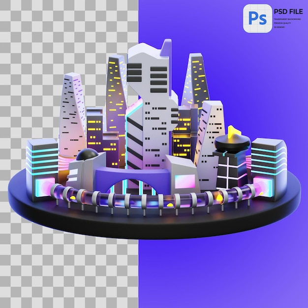 Icône D'illustration De Rendu De Terrain 3d Du Métaverse Png Isolé