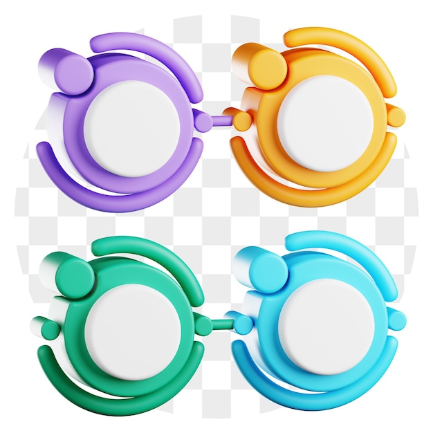 Icône d'infographie 3D en cercle