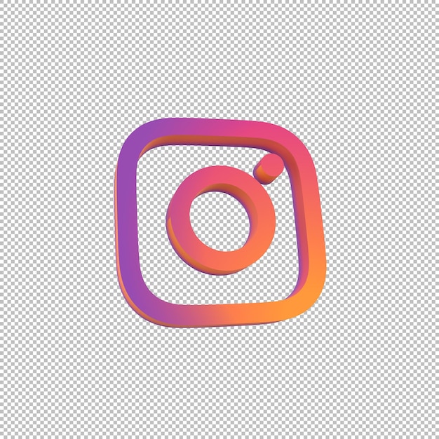 Icône Instagram 3d Avec Finition Mate Sur Fond Transparent